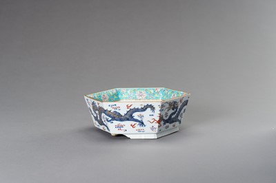 Lot 783 - A HEXAGONAL PORCELAIN BOWL, XIANFENG MARK AND PERIOD
