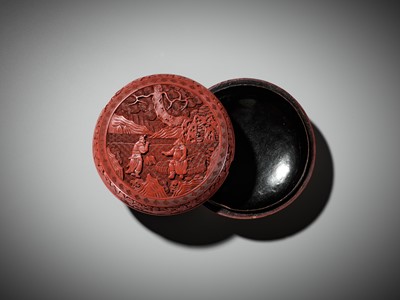 Lot 281 - A CINNABAR LACQUER BOX AND COVER, 19TH CENTURY