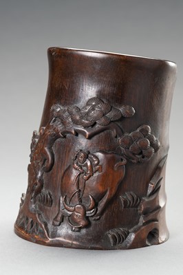 Lot 31 - A BAMBOO BITONG WITH OX AND BOY, REPUBLIC PERIOD