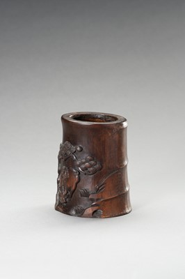 Lot 31 - A BAMBOO BITONG WITH OX AND BOY, REPUBLIC PERIOD