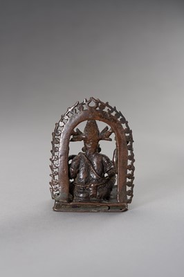 Lot 1272 - AN INDIAN BRONZE FIGURE OF GANESHA