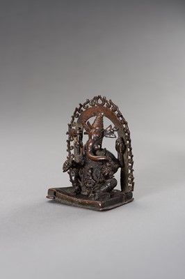 Lot 1272 - AN INDIAN BRONZE FIGURE OF GANESHA