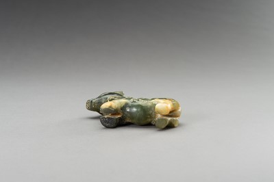 Lot 111 - AN ARCHAISTIC HARDSTONE FIGURE OF A MYTHICAL BEAST, 20TH CENTURY