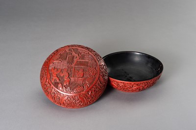 Lot 330 - A RED LACQUER ‘BOYS’ BOX AND COVER, 1900s