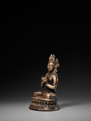 Lot 16 - A GILT COPPER-ALLOY FIGURE OF VAJRADHARA, 15th-16TH CENTURY OR EARLIER