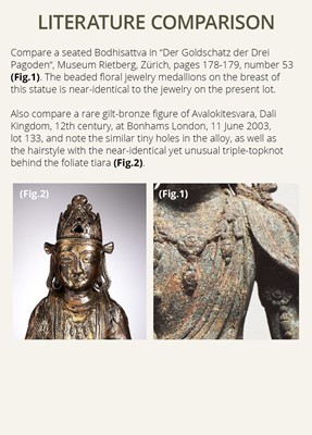 Lot 12 - AN EXCEEDINGLY RARE BRONZE FIGURE OF GUANYIN, DALI KINGDOM, 12TH – MID-13TH CENTURY