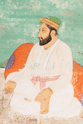 Lot 1315 - A MINIATURE PAINTING OF GURU HARGOBIND