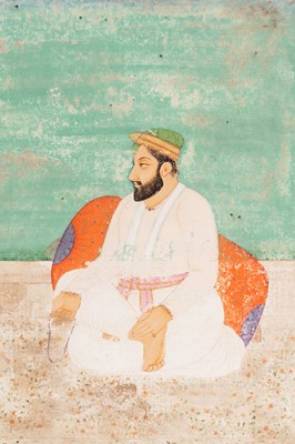 Lot 1315 - A MINIATURE PAINTING OF GURU HARGOBIND