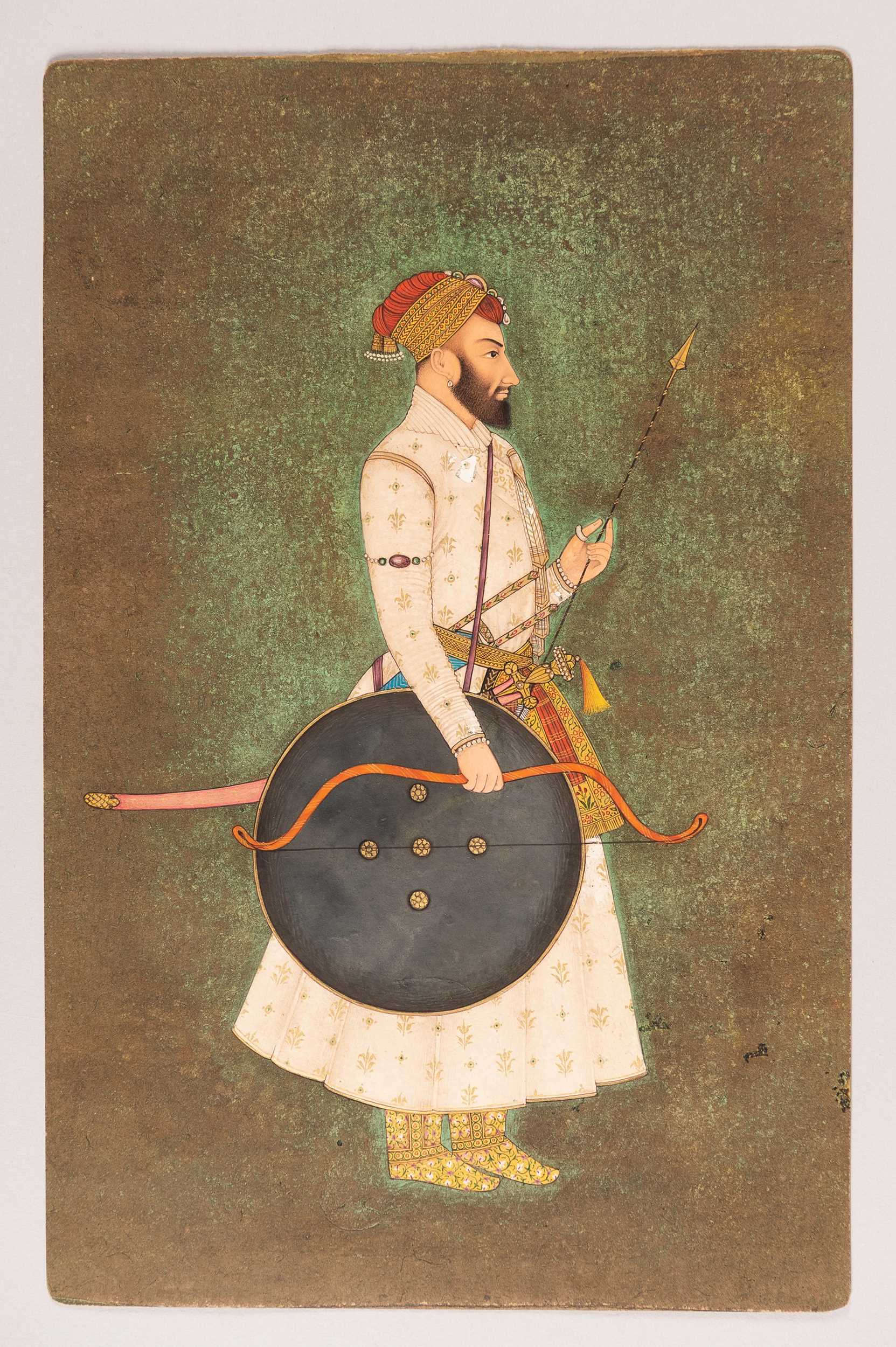 Lot 1320 - AN INDIAN MINIATURE PAINTING OF SHAH JAHAN