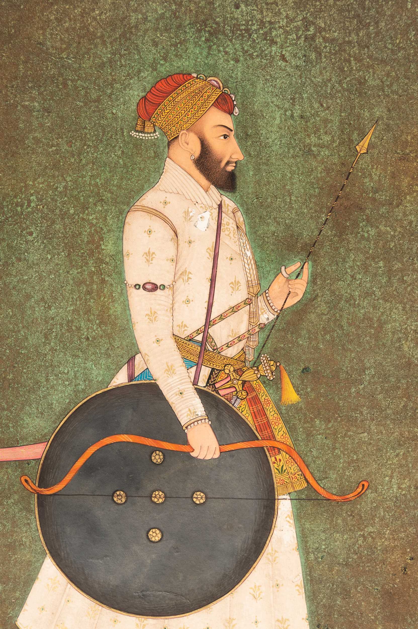 Lot 1320 - AN INDIAN MINIATURE PAINTING OF SHAH JAHAN