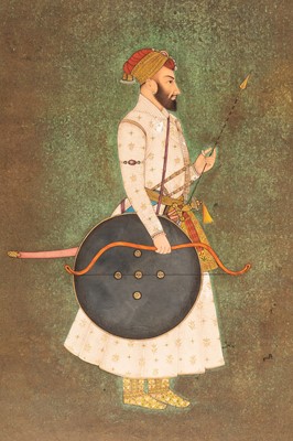 Lot 1320 - AN INDIAN MINIATURE PAINTING OF SHAH JAHAN