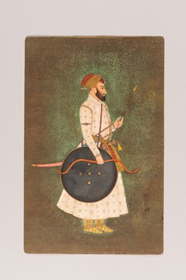 Lot 1320 - AN INDIAN MINIATURE PAINTING OF SHAH JAHAN