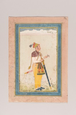 Lot 258 - AN INDIAN MINIATURE PAINTING OF A PRINCE