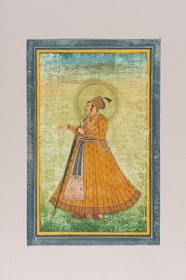 Lot 1318 - AN INDIAN MINIATURE PAINTING OF A MAHARAJA