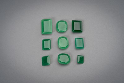 Lot 1312 - A COLLECTION OF NINE EMERALDS