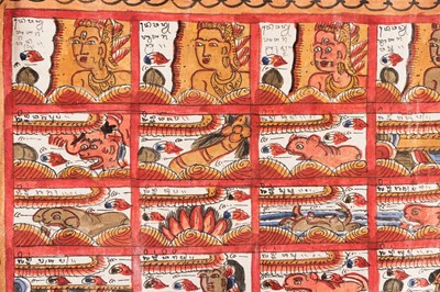 Lot 841 - A HAND PAINTED ASTROLOGICAL CHART (PLINTANGAN)