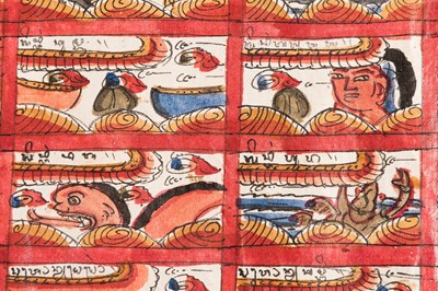 Lot 841 - A HAND PAINTED ASTROLOGICAL CHART (PLINTANGAN)