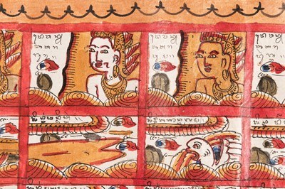 Lot 841 - A HAND PAINTED ASTROLOGICAL CHART (PLINTANGAN)