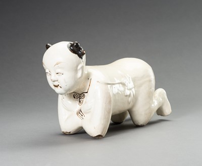 Lot 703 - CERAMIC PILLOW IN THE FORM OF A BOY