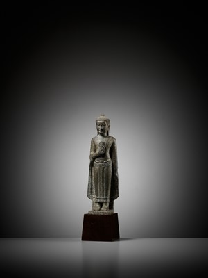 Lot 268 - A SANDSTONE FIGURE OF STANDING BUDDHA