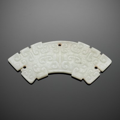 Lot 807 - A WHITE JADE PENDANT, HUANG, EASTERN ZHOU DYNASTY