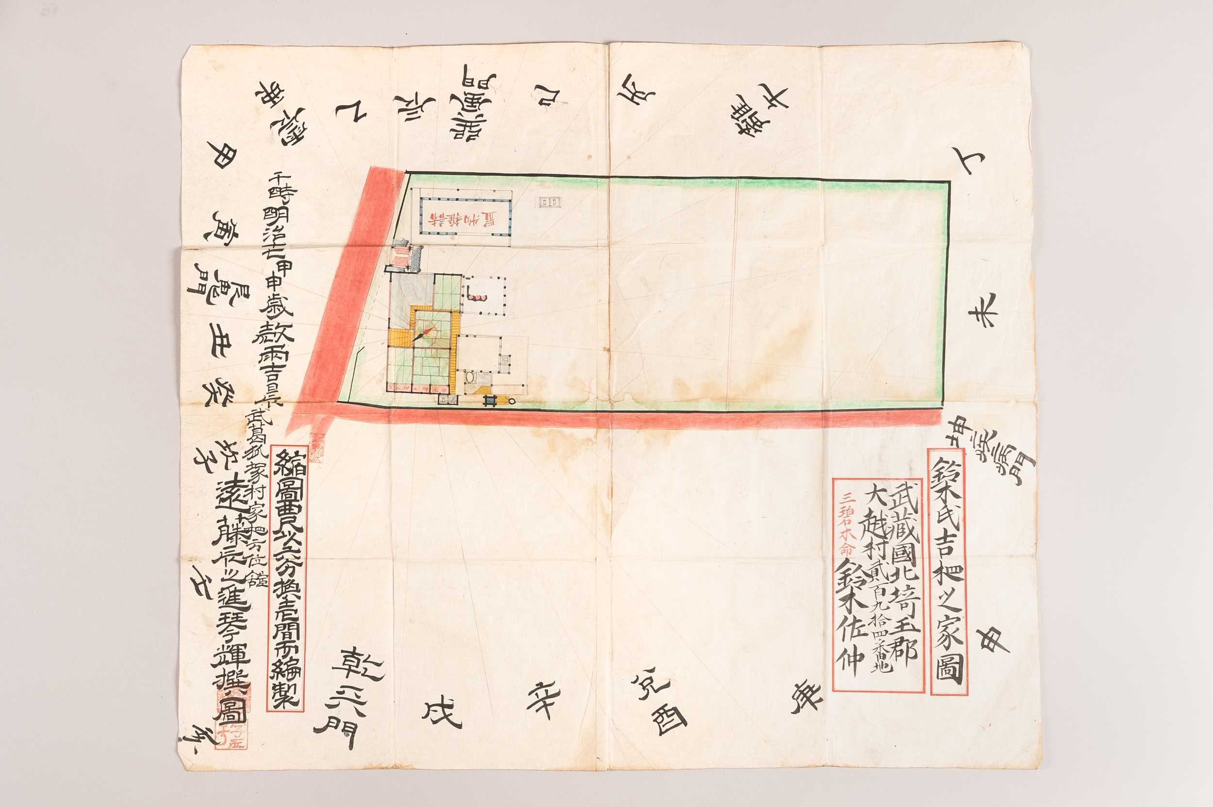 Lot 304 - A FLOOR PLAN DEPICTING THE HOUSE OF MR. SUZUKI