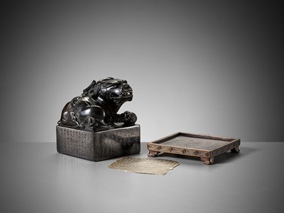 Lot 25 - A LARGE ‘BUDDHIST LION’ SEAL, INSCRIBED WITH THE HEART SUTRA, QING DYNASTY