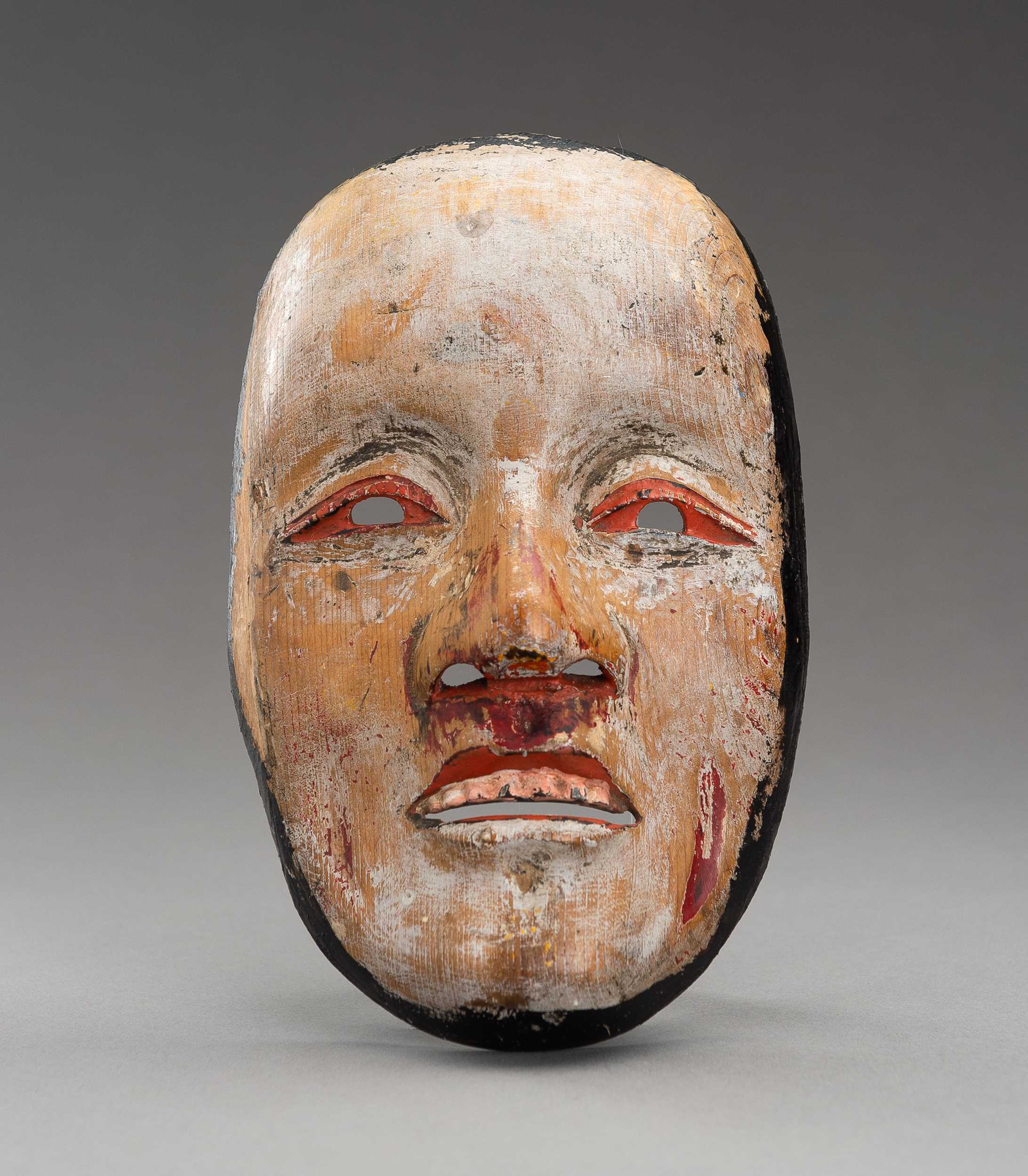 Lot 1067 - A WOOD NOH MASK OF A LADY, KO-OMOTE, MEIJI