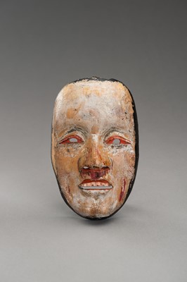 Lot 1067 - A WOOD NOH MASK OF A LADY, KO-OMOTE, MEIJI