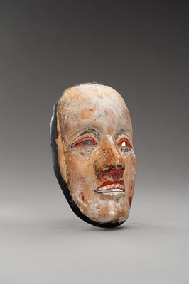 Lot 1067 - A WOOD NOH MASK OF A LADY, KO-OMOTE, MEIJI