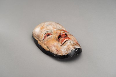 Lot 1067 - A WOOD NOH MASK OF A LADY, KO-OMOTE, MEIJI