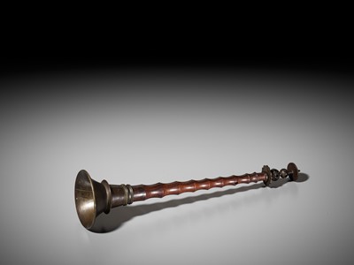 Lot 130 - A BRASS AND WOOD OBOE, HAIDI, 18TH-19TH CENTURY