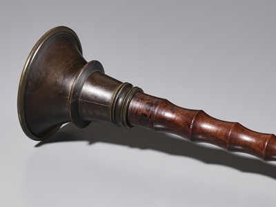 Lot 297 - A BRASS AND WOOD OBOE, HAIDI, 18TH-19TH CENTURY