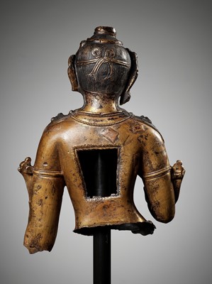Lot 167 - A LARGE FRAGMENTARY BUST OF A FEMALE DEITY, GILT COPPER-ALLOY, PROBABLY DENSATIL, TIBET, 14TH-15TH CENTURY