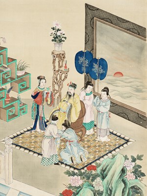 Lot 564 - ‘AN AUDIENCE WITH THE HONGXI EMPEROR’, QING DYNASTY