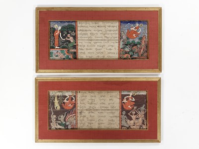 Lot 383 - TWO ILLUSTRATED ‘PHRA MALAI’ MANUSCRIPT LEAVES, 19TH CENTURY
