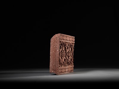 Lot 693 - A MUGHAL RED SANDSTONE PANEL, NORTHERN INDIA, 17TH-18TH CENTURY