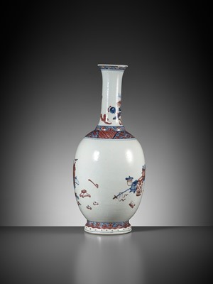 Lot 116 - A LARGE UNDERGLAZE-BLUE AND COPPER-RED-DECORATED ‘ANTIQUE TREASURES’ VASE, QIANLONG PERIOD
