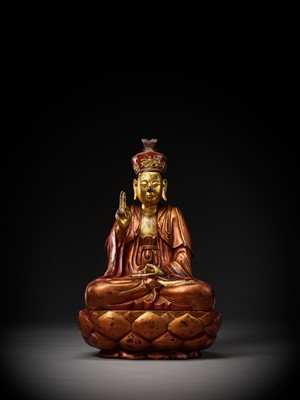 Lot 239 - A LARGE GILT-LACQUERED WOOD FIGURE OF A BODHISATTVA, VIETNAM, 17TH-18TH CENTURY