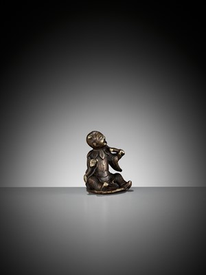 Lot 231 - A BRONZE WEIGHT OF AN IMMORTAL, MING DYNASTY