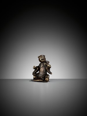 Lot 25 - A BRONZE WEIGHT OF AN IMMORTAL, MING DYNASTY