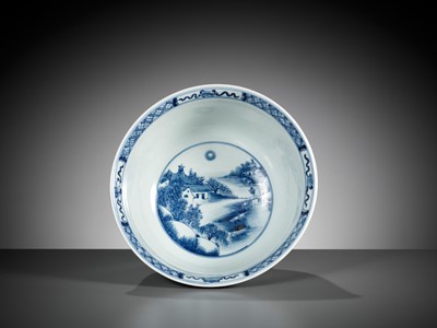 Lot 419 - A BLUE AND WHITE BOWL, KANGXI MARK AND PERIOD