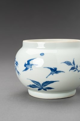 Lot 710 - A BLUE AND WHITE ‘FLOWERS AND BIRDS’ PORCELAIN VASE, c. 1920s