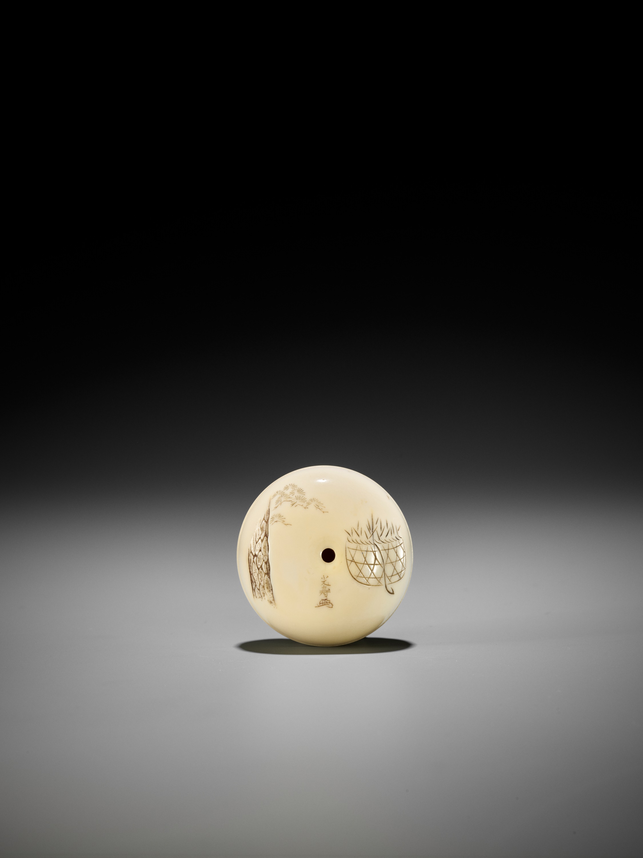 Lot 133 - KOJU: A FINE MANJU NETSUKE OF A BOY AS AN OX