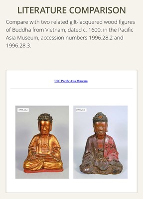Lot 618 - A LARGE AND HEAVY GILT-LACQUERED WOOD FIGURE OF BUDDHA