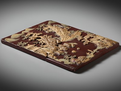 Lot 293 - A DUAN STONE TABLE SCREEN PLAQUE, QING DYNASTY