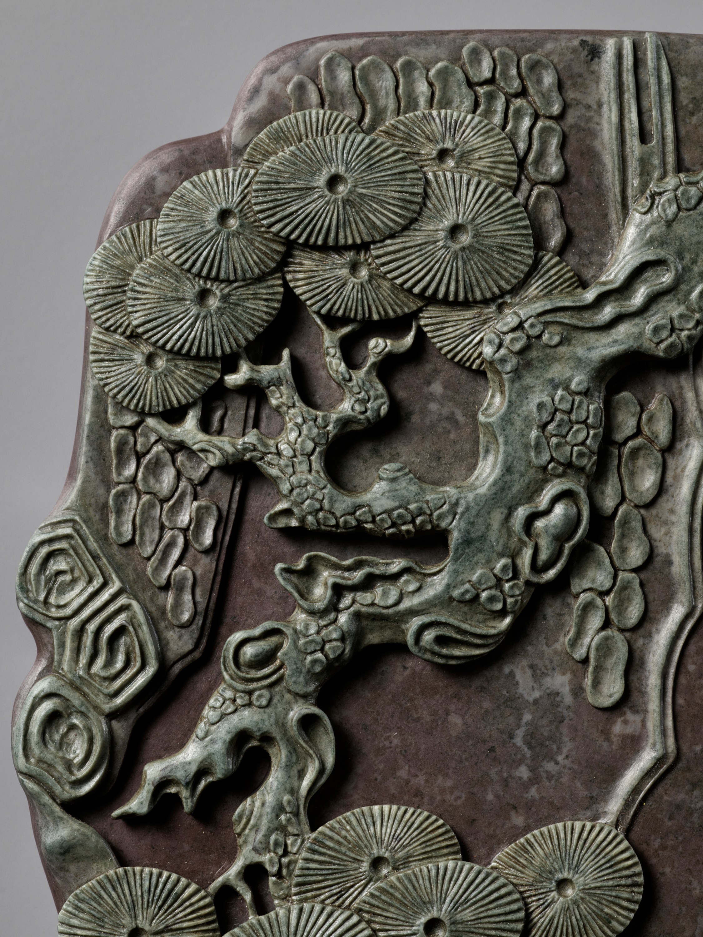 Lot 26 - A SONGHUA INK STONE, BOX AND COVER, QIANLONG