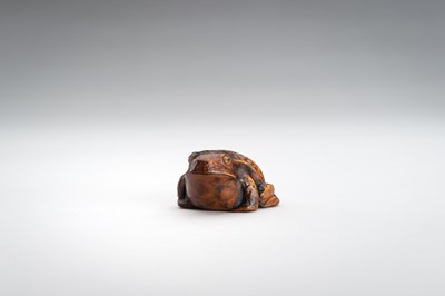 Lot 1467 - A BOXWOOD NETSUKE OF A FROG