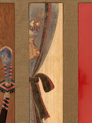 Lot 208 - SADAATSU: A FINE ZESHIN-SCHOOL SET OF FIVE LACQUER TANZAKU (POEM CARDS) WITH FIVE FESTIVALS OF JAPAN