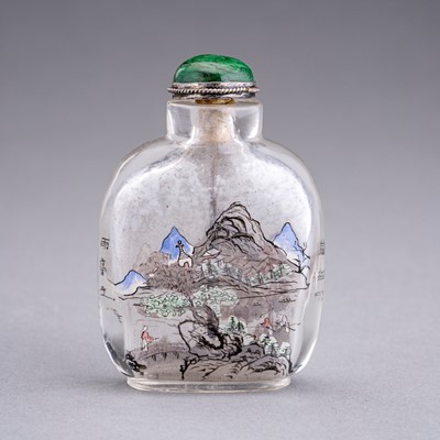 AN INSIDE-PAINTED GLASS SNUFF BOTTLE, AFTER YU TING, c. 1920s